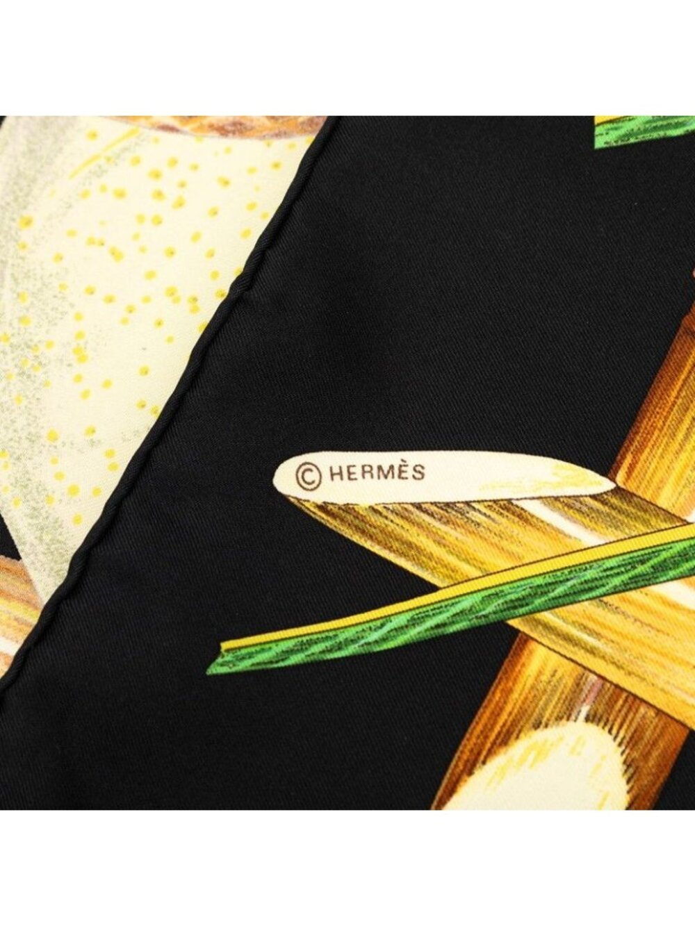 Hermes Carre 90 Jardin Creole Cles Or's Paradise Scarf Black Multicolor Silk - Picture 7 of 8